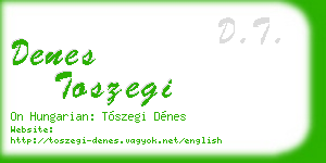 denes toszegi business card